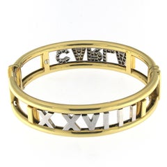 Carla Bracelet with Diamonds on White and Yellow Gold Bangle
