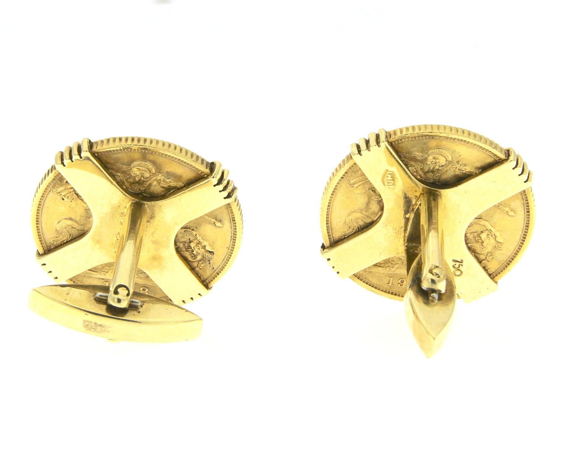 1958 Sterling Yellow Gold Cuffs In New Condition In Milano, Lombardia