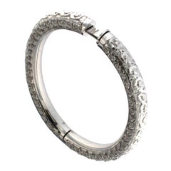 Chiseled White Gold Bracelet, 18 Karat
