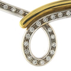 Rigid Necklace in Yellow and White Gold with Diamonds, Teardrop Collection