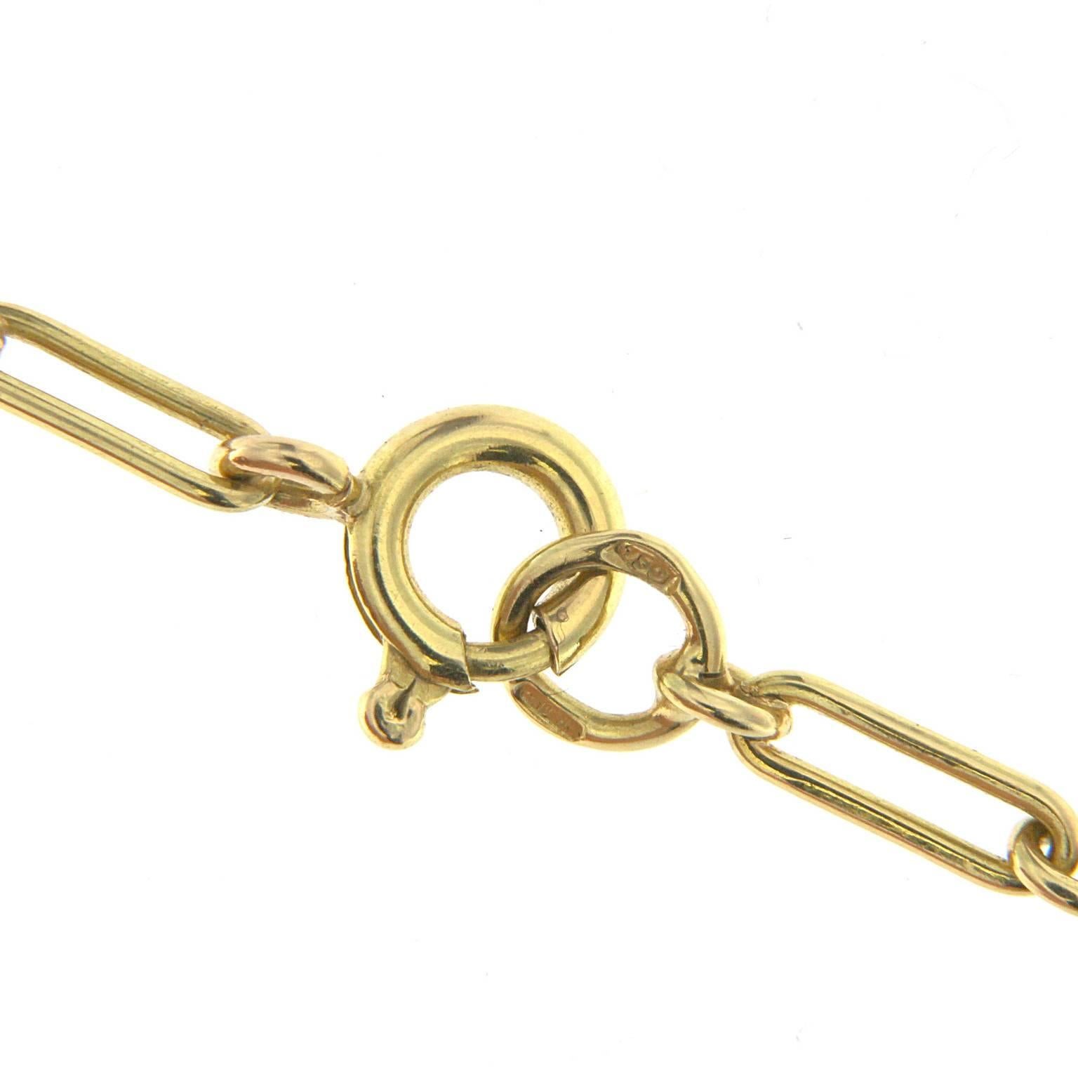Handcrafted Long Yellow Gold Chain in 18 Karat In Excellent Condition In Milano, Lombardia