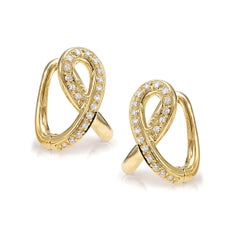 Essence Collection White Gold Earrings with White Diamonds