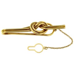 18 Karat Gold Tie Clip Double Knot