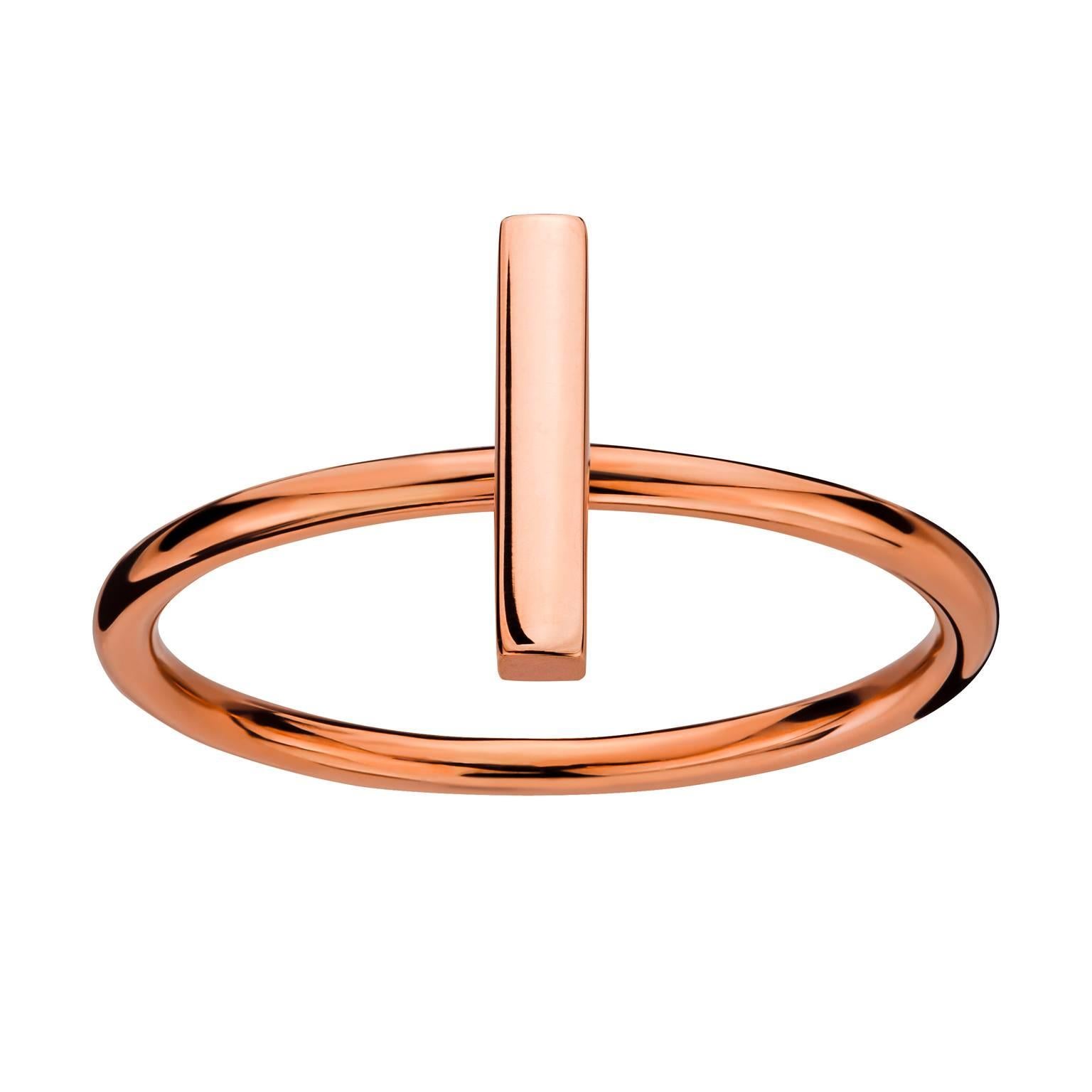 Women's Luke Rose Black Diamond Set of Stack Rings in Rose Gold