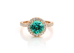 Jochen Leën 2.06 Carat Paraïba Tourmaline Collection Grade Diamond Ring