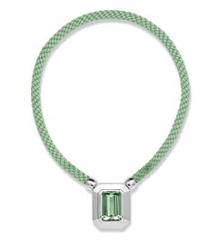 Jochen Leën 49, 190 Carat Green Beryl White Gold Necklace Pendant 