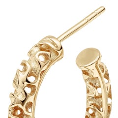 Towe Norlen Silk Open-Work Yellow Gold Hoop Earrings