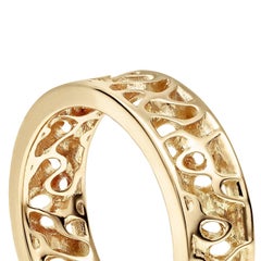 Towe Norlen Silk Open-Work Yellow Engagement or Right Hand Gold Ring