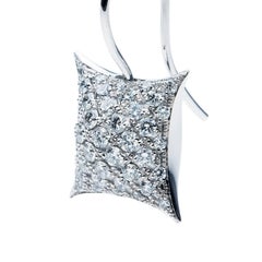 Towe Norlen Star Pillow Square 1.67 Carat White Gold and Diamond Dangle Earrings