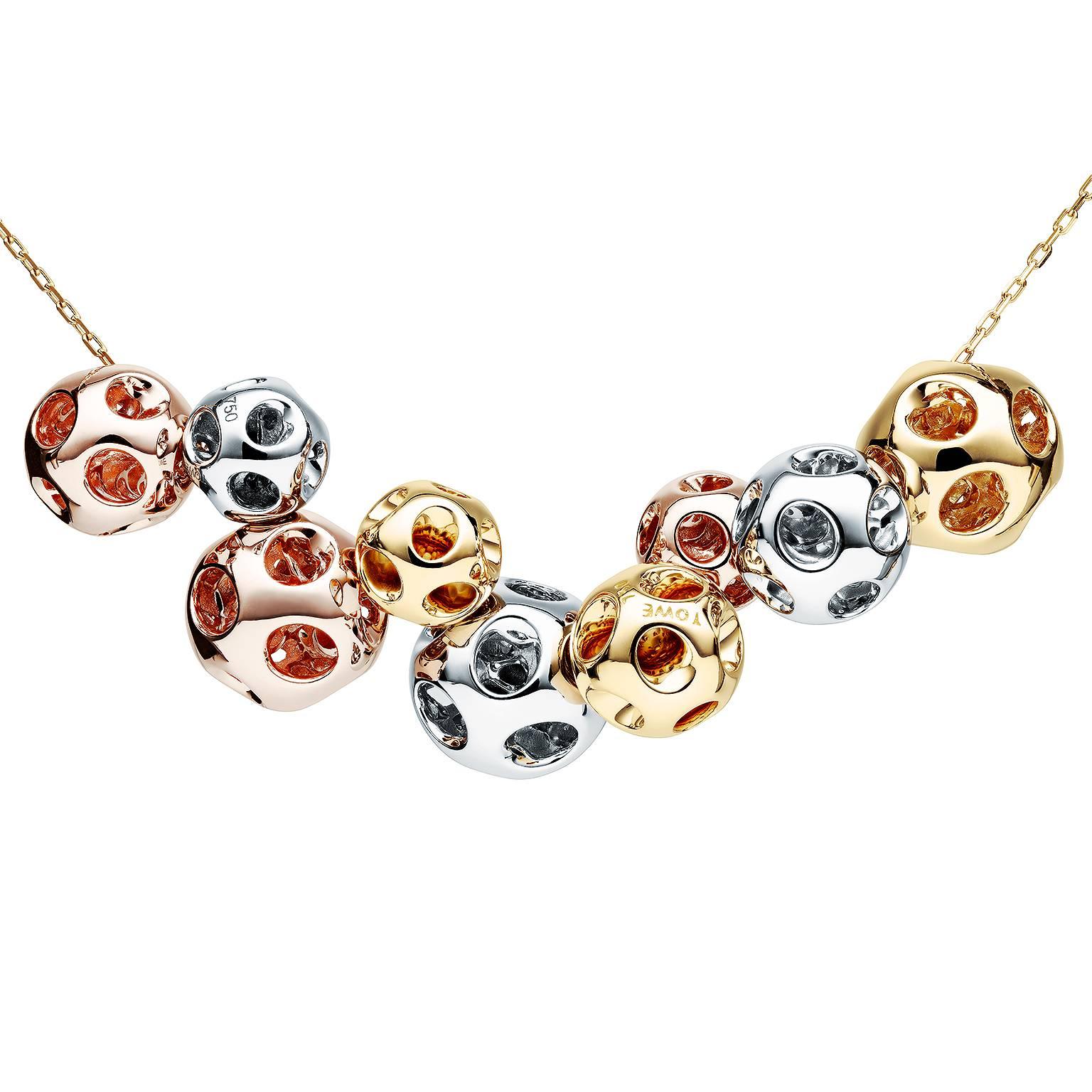 Towe Norlen Magique Contemporary Set of Nine Gold Pendant Necklace For Sale