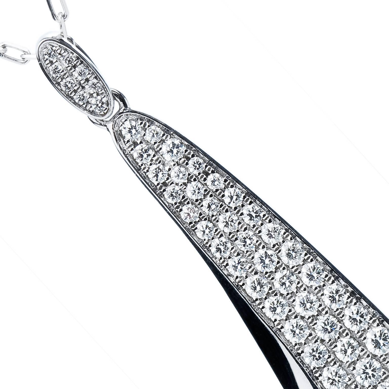 Towe Norlen Coquille 1.33 Carat Contemporary Diamond Pendant Necklace In New Condition For Sale In Stockholm, SE