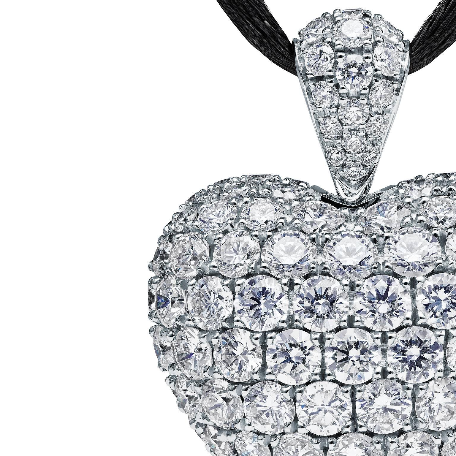 Towe Norlen 7.55 Carat Contemporary Diamond Heart Pendant Necklace For Sale 1