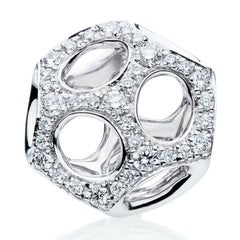 Towe Norlen Contemporary Round White Diamond and Gold Earrings Stud