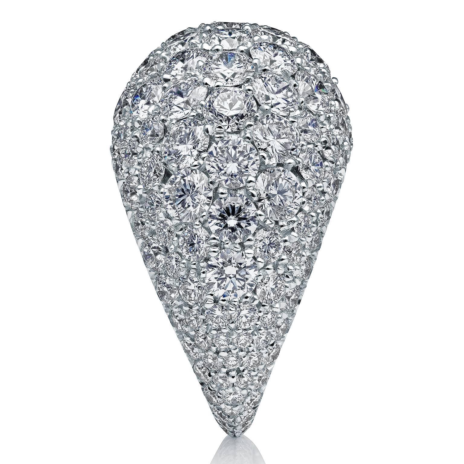 Towe Norlen Dune 15.6 Carat Contemporary Diamond Bombe Cocktail Ring For Sale 2
