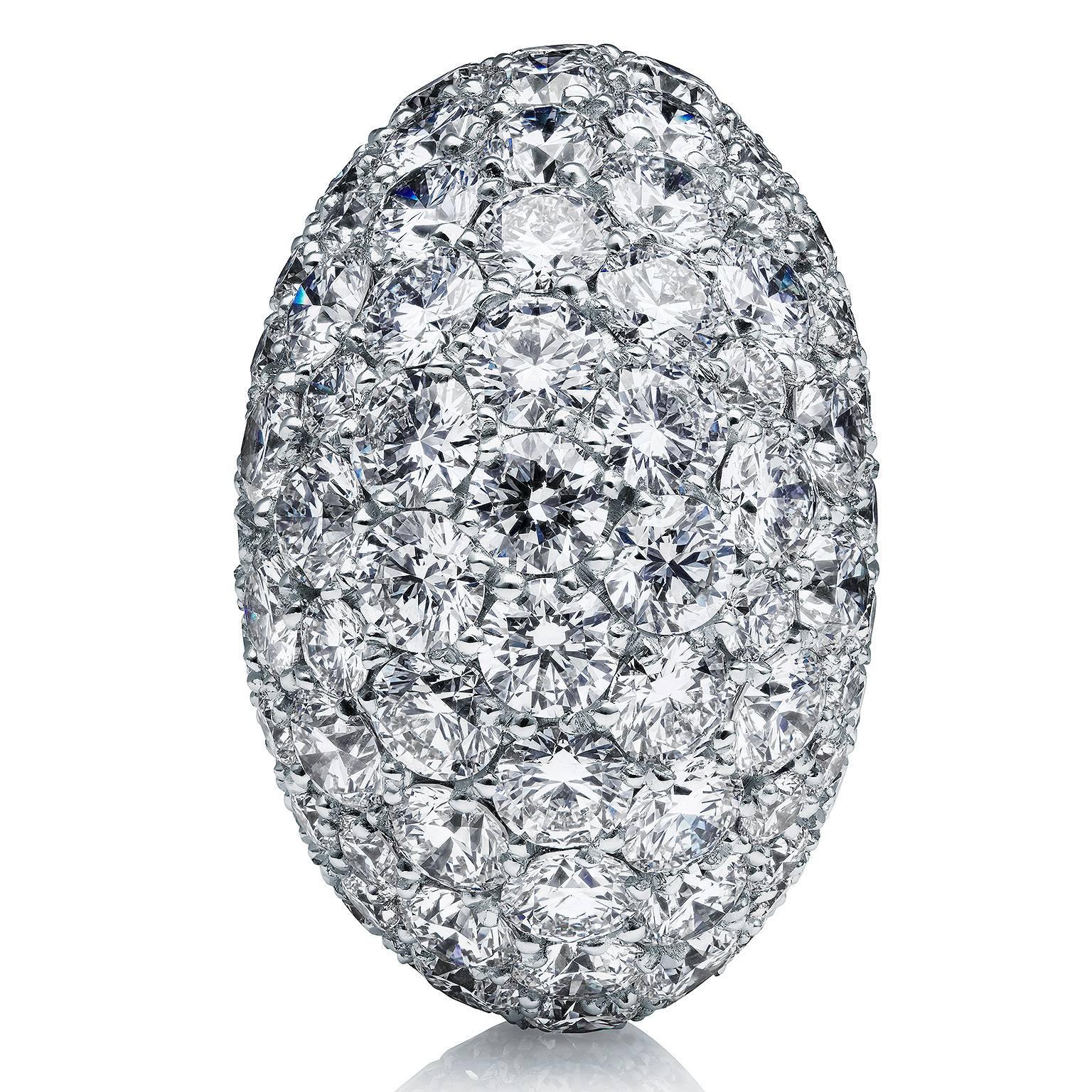 Towe Norlen Dune 15.6 Carat Contemporary Diamond Bombe Cocktail Ring For Sale 3