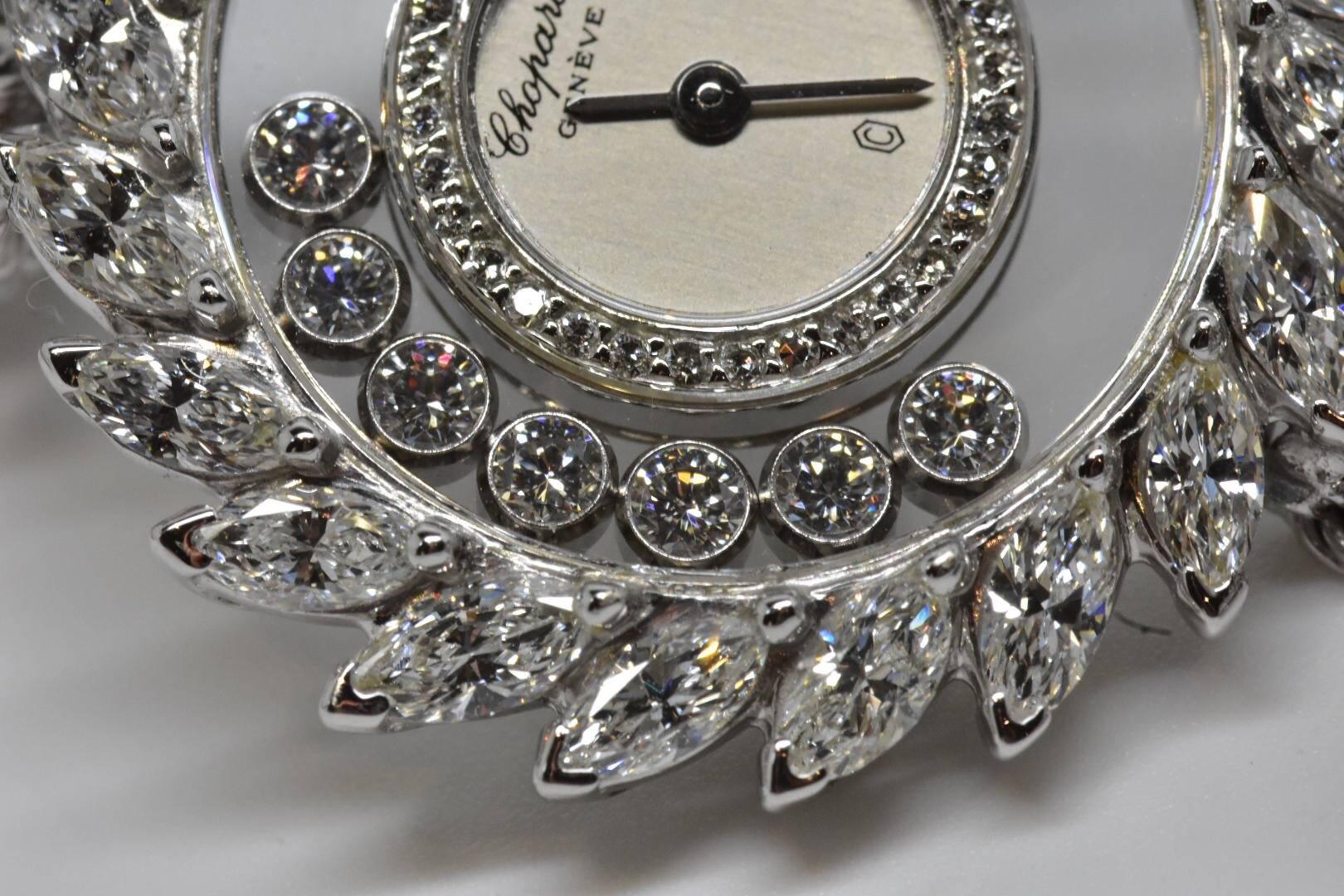 Chopard Ladies White Gold Happy Diamonds Quartz Wristwatch In Excellent Condition In London, GB