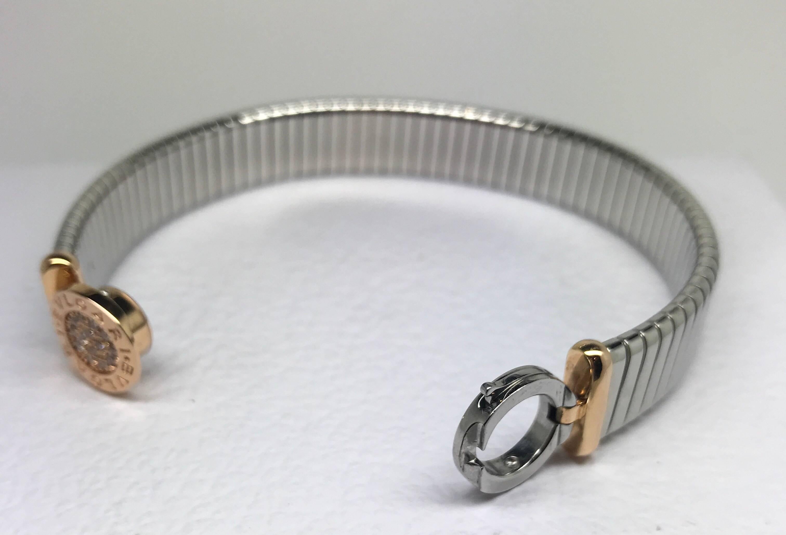 Women's Bulgari Tubogas Diamond Bracelet For Sale