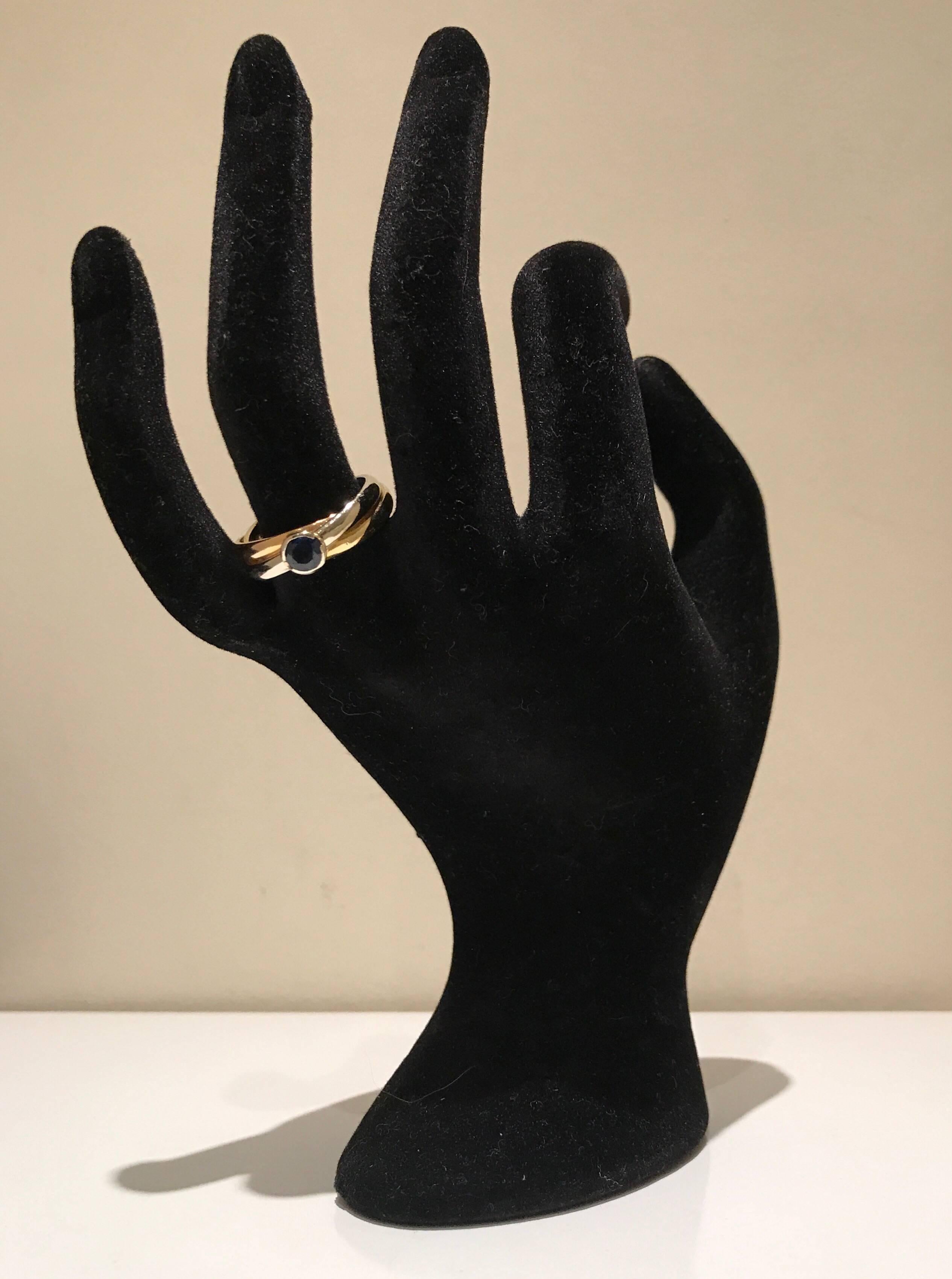 Women's Cartier Sapphire Tri Color Ring For Sale