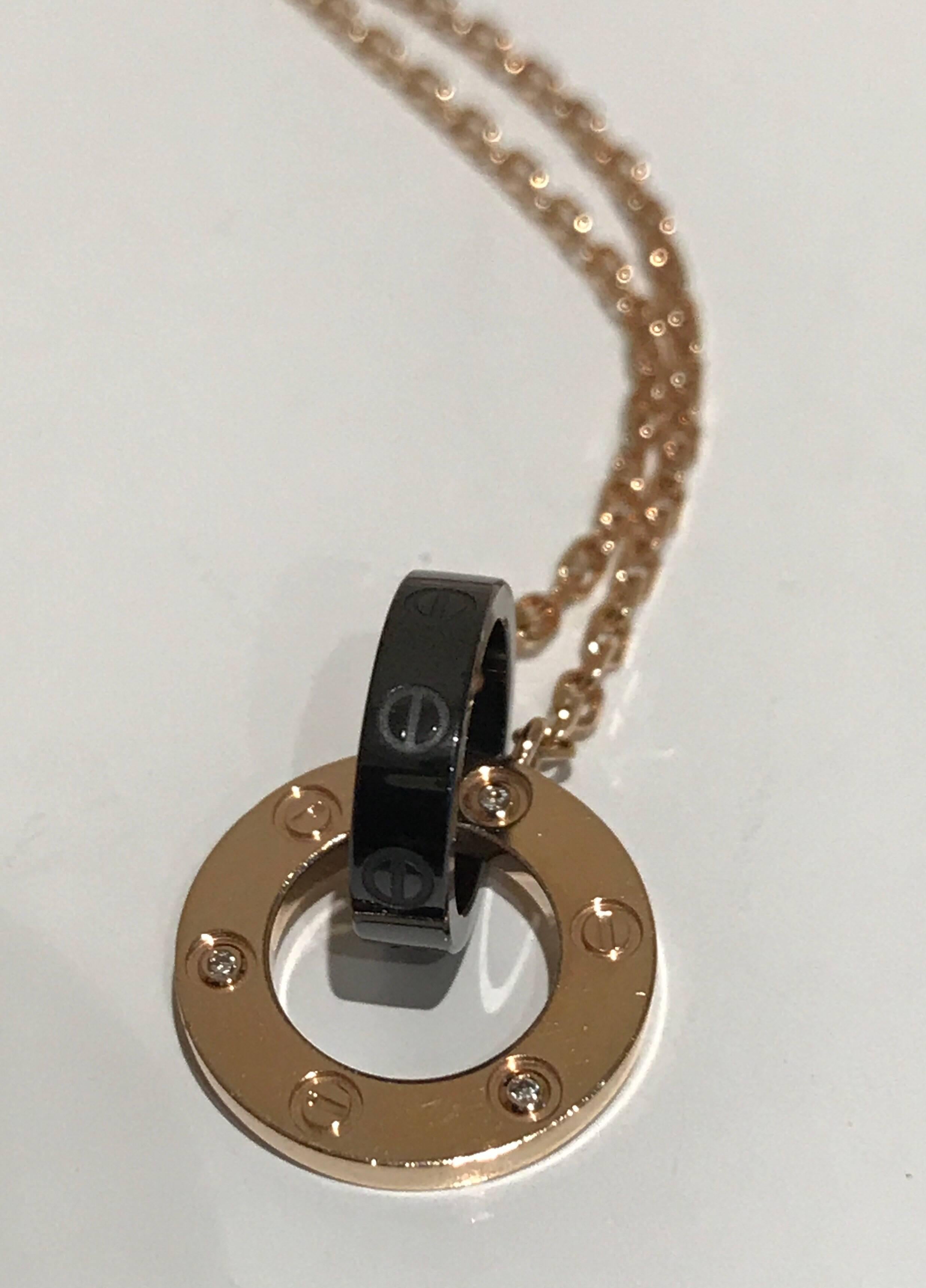 Cartier Diamond Love Necklace In Good Condition For Sale In London, GB