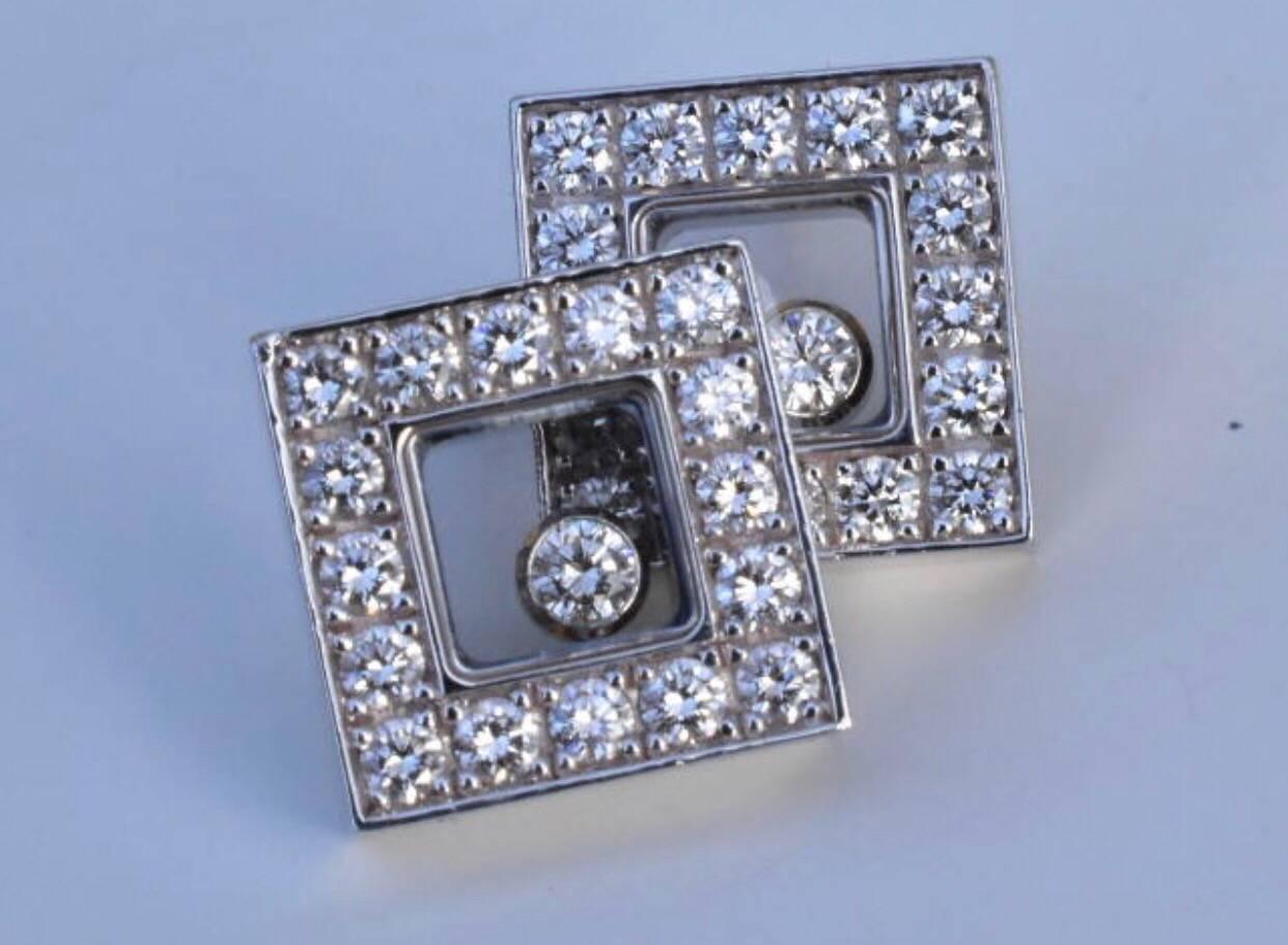 Contemporary Chopard Happy Diamond Earrings