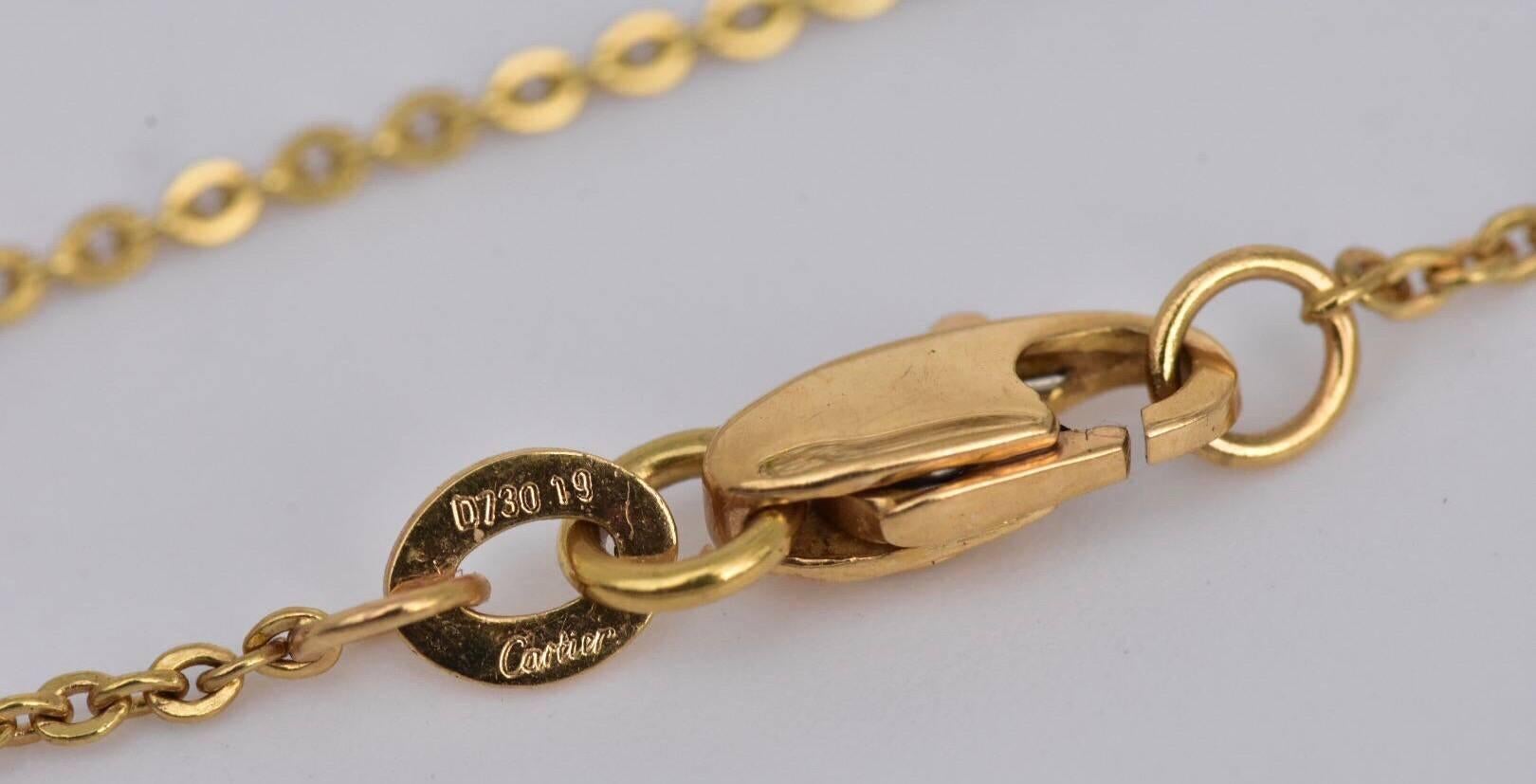 Round Cut Cartier Baby Trinity Diamond Necklace