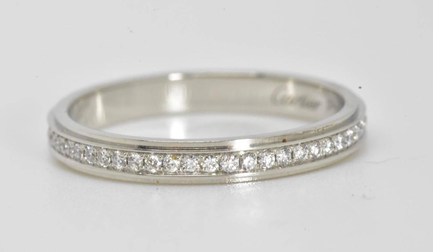 Cartier Platinum Full Diamond Eternity Ring In Good Condition In London, GB