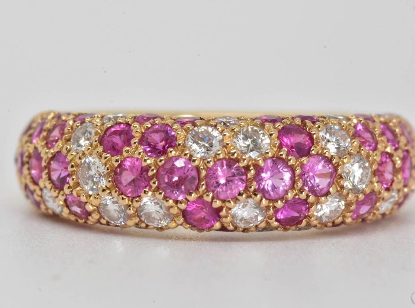 Contemporary Cartier Etincelle De Cartier Diamond and Pink Sapphire Ring