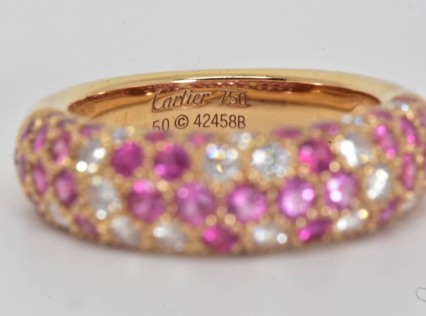Cartier Etincelle De Cartier Diamond and Pink Sapphire Ring In Good Condition In London, GB