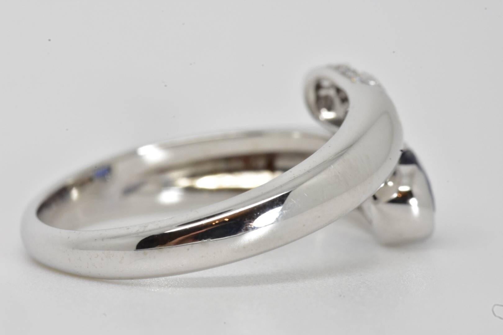 Contemporary Bulgari Bypass Sapphire and Diamond Ring For Sale
