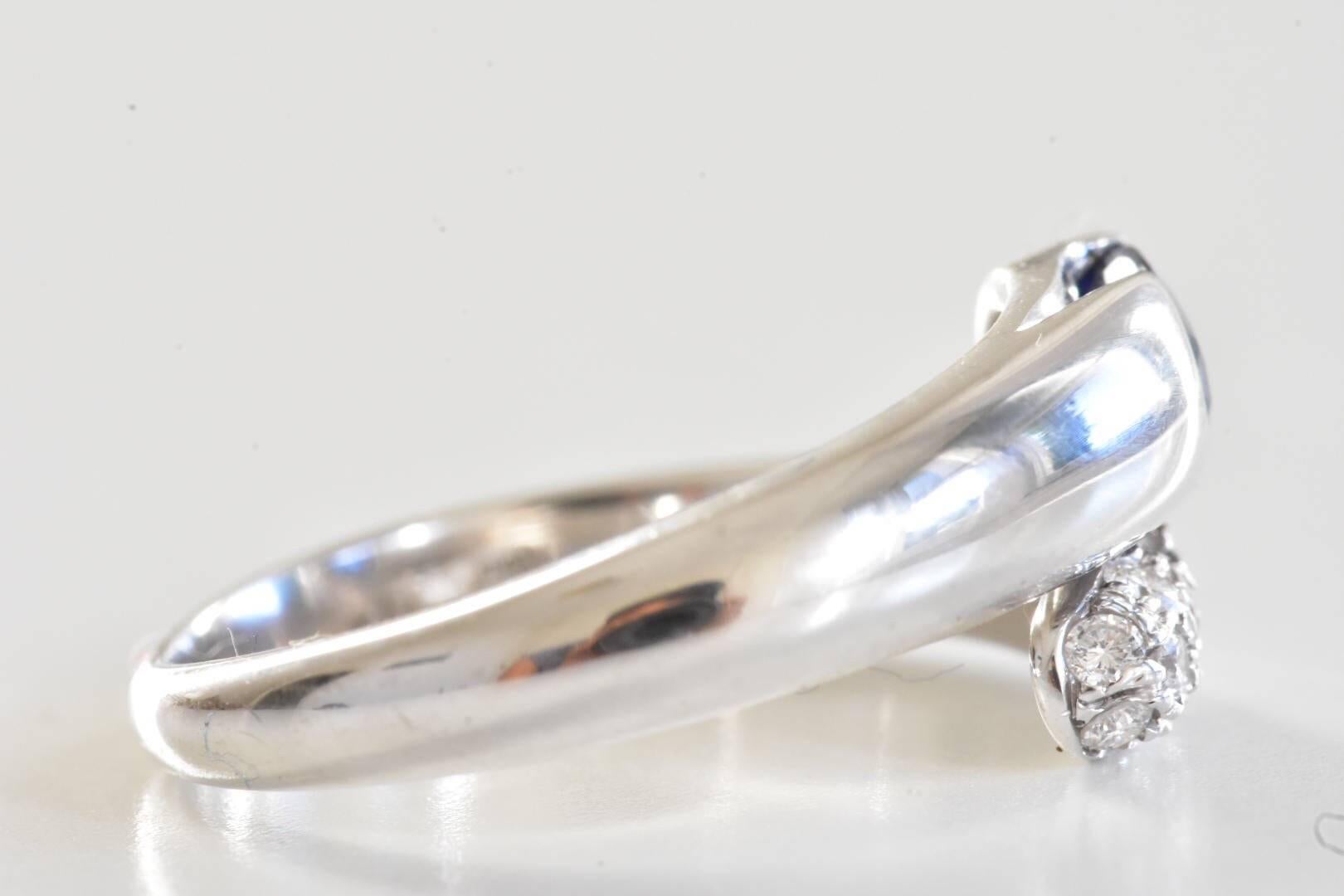 Bulgari Bypass Sapphire and Diamond Ring For Sale 1