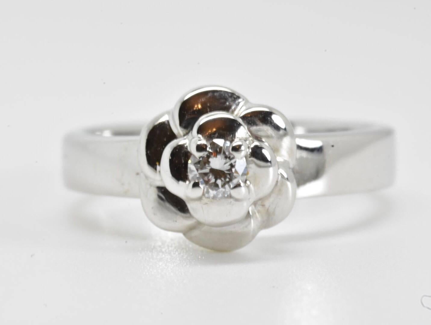 Contemporary Chanel Camellia Diamond Ring