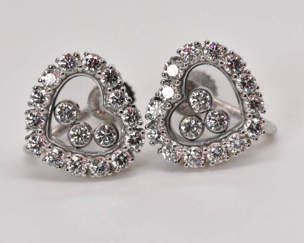 Chopard Happy Diamond Earrings In Good Condition In London, GB