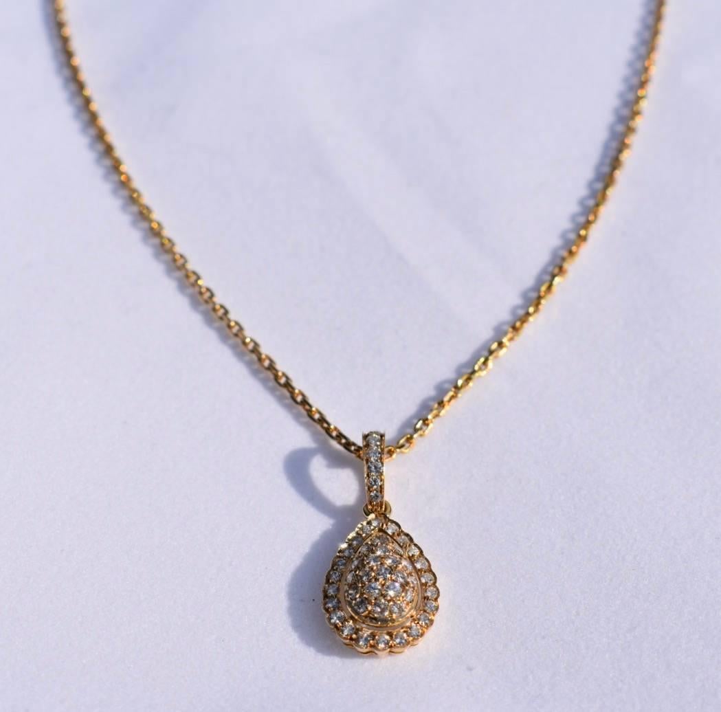 Cartier Pave Diamond Pendant Neckalce In Excellent Condition For Sale In London, GB