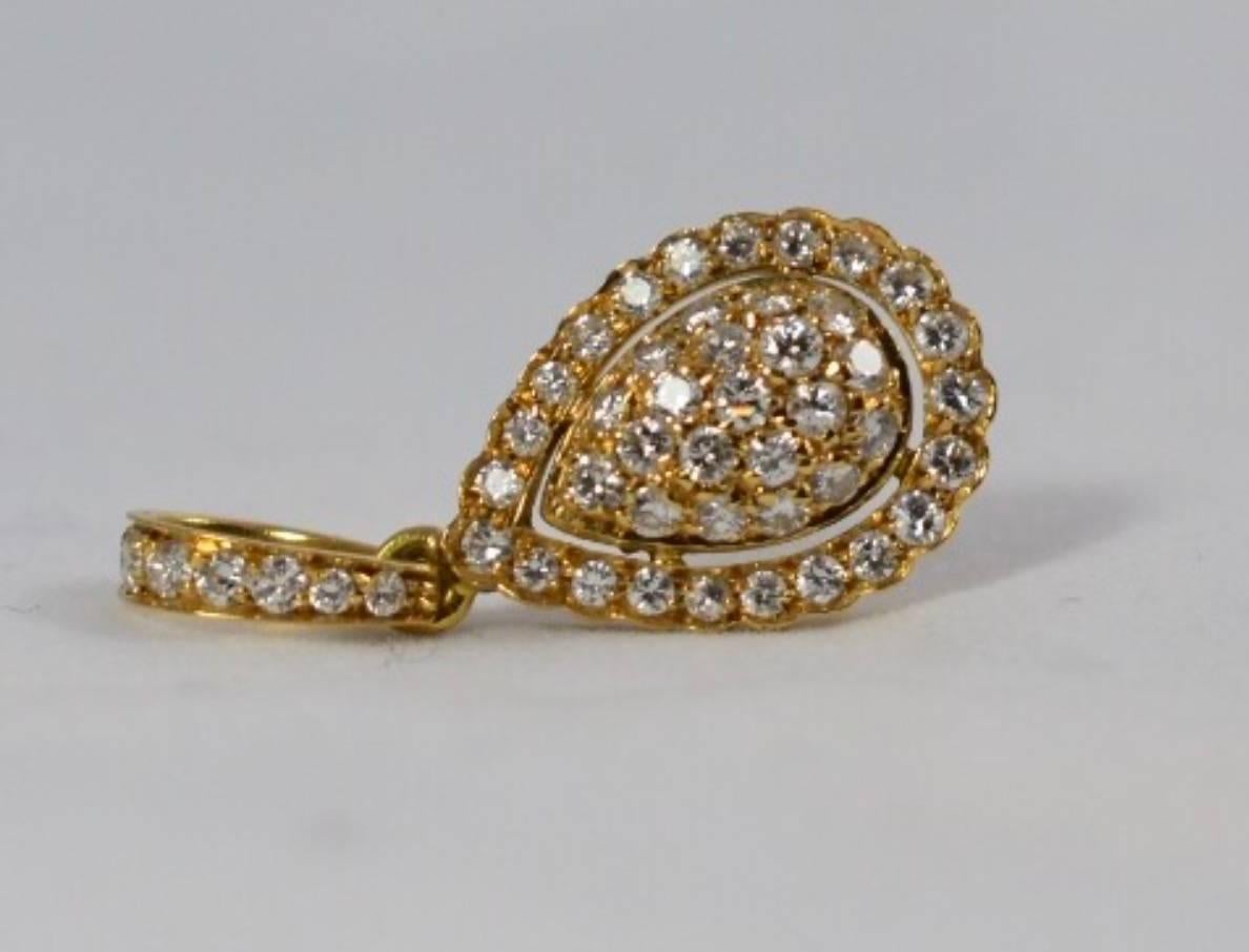 Cartier Pave Diamond Pendant Neckalce For Sale 2