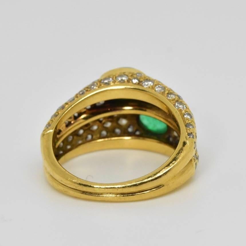 Contemporary Cartier Emerald and Diamond Ring