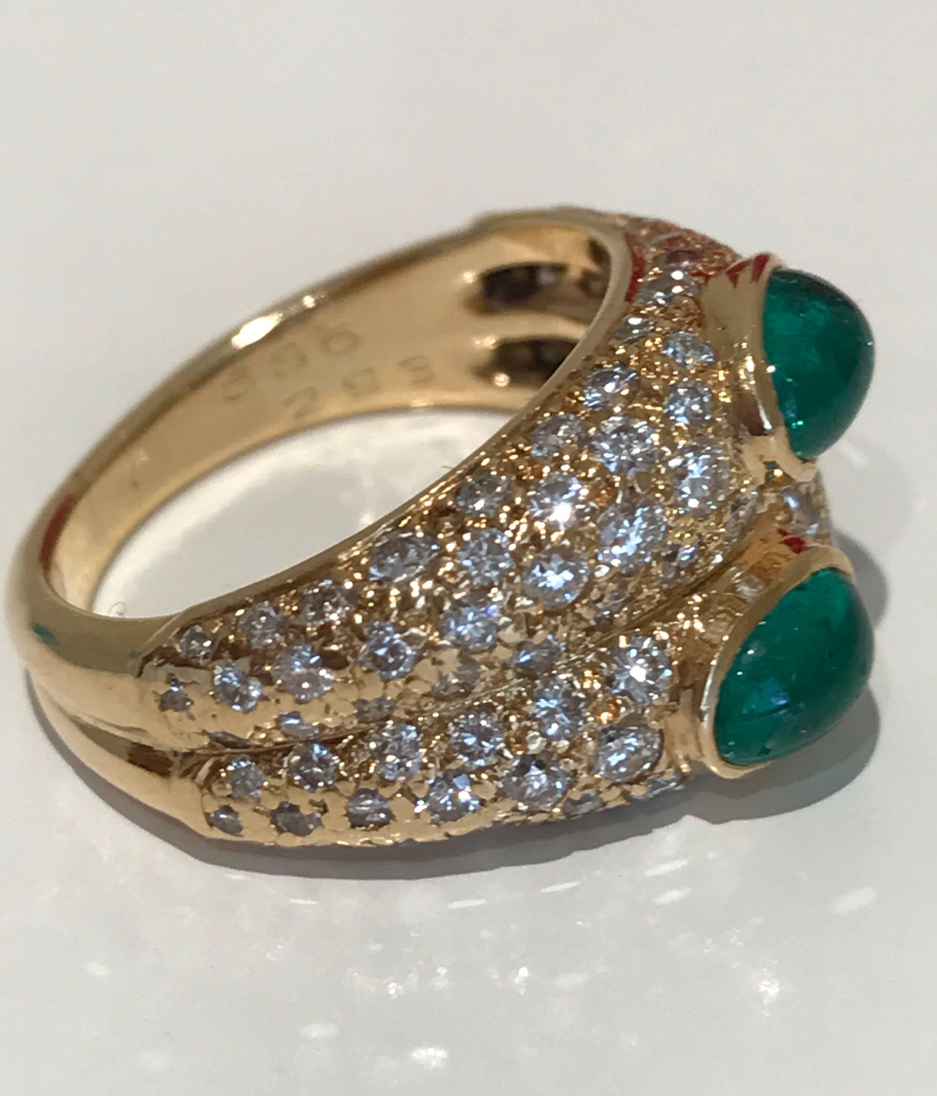 Women's Cartier Emerald and Diamond Ring