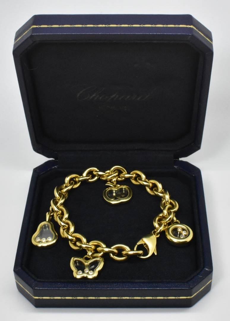 Contemporary Chopard Happy Diamonds Charm Bracelet