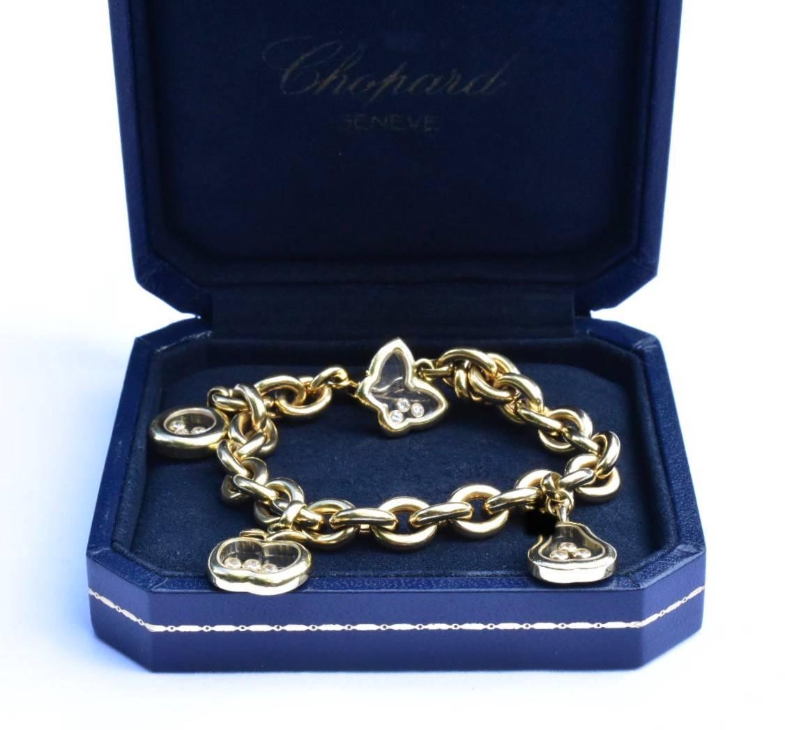 Chopard Happy Diamonds Charm Bracelet In Good Condition In London, GB
