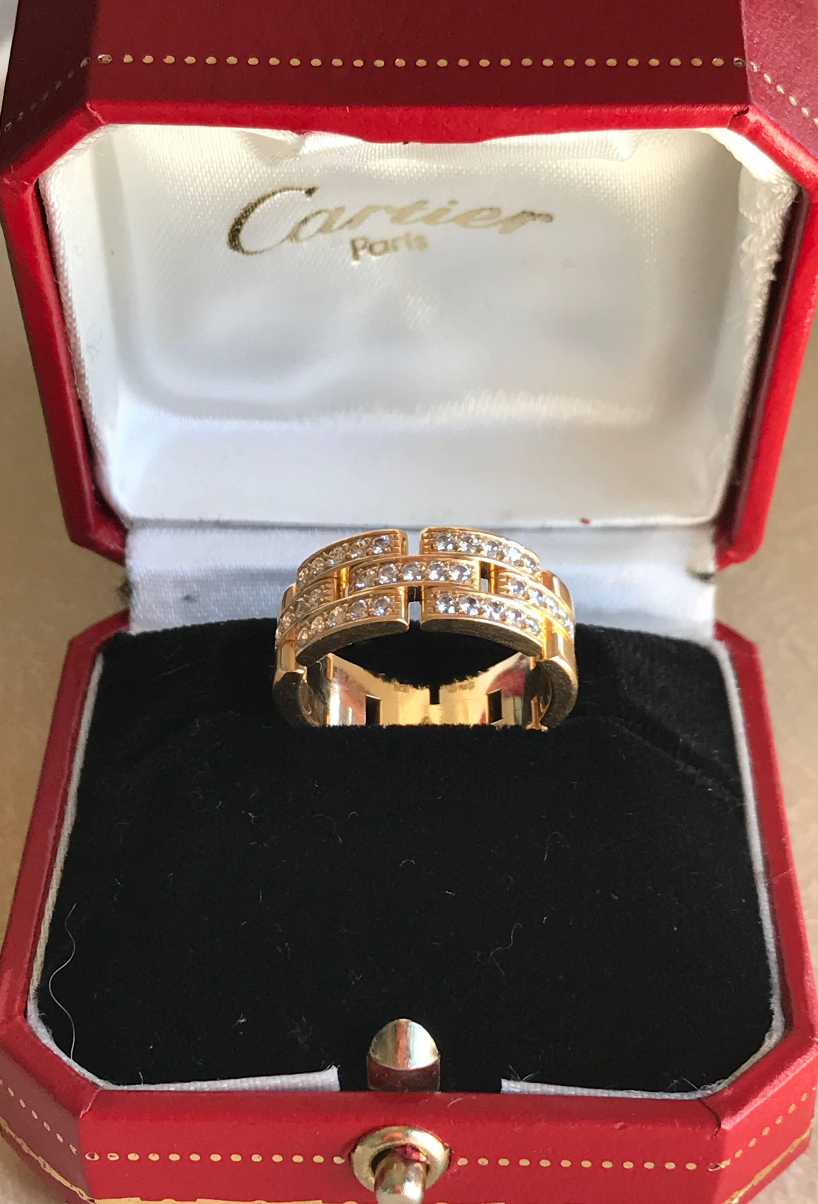 Cartier Maillon Panthere Diamond Ring In Good Condition In London, GB