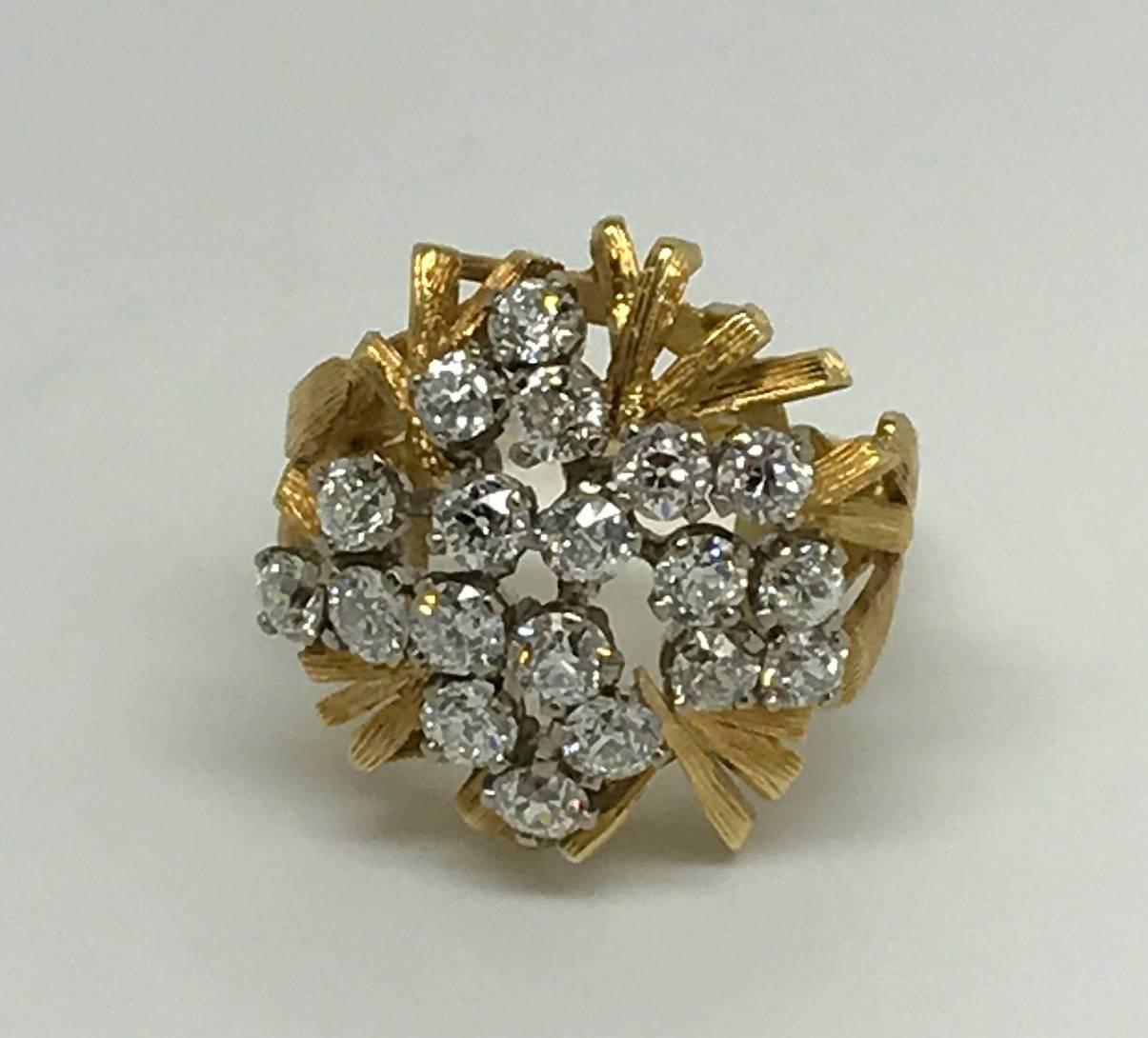 1970s Diamond Cluster Ring 1