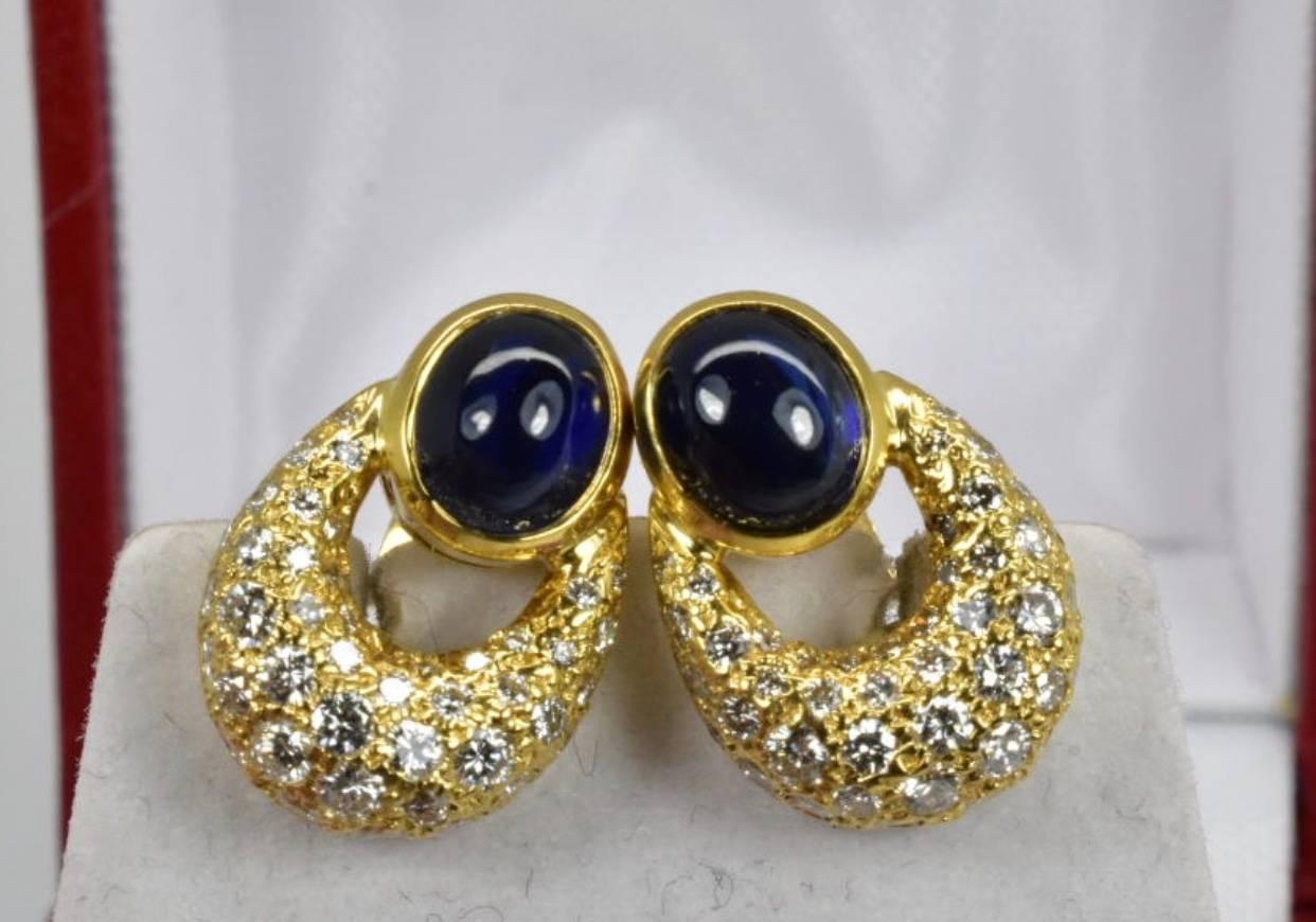 Women's Cartier Sapphire and Diamond Earrings