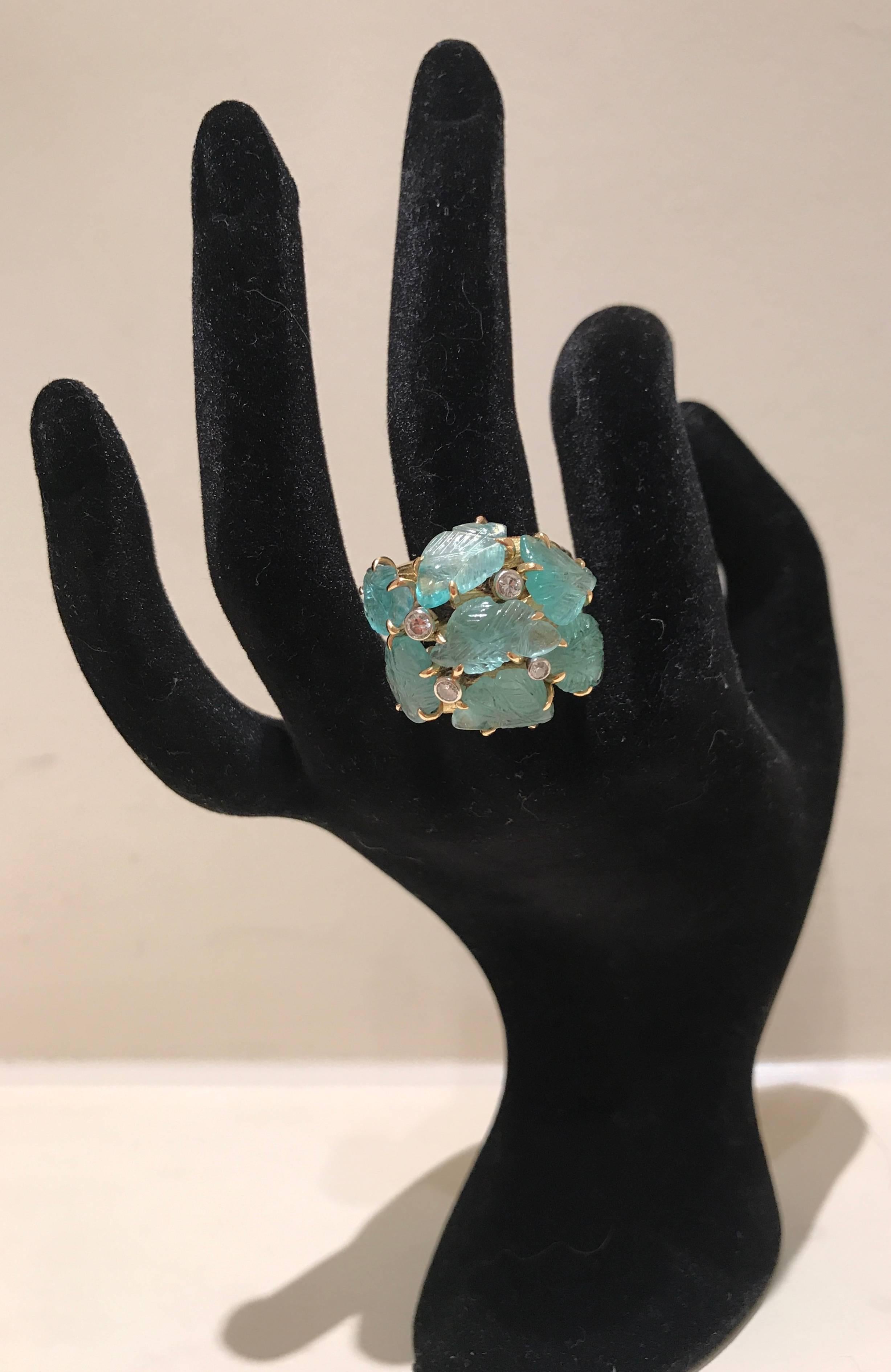 Women's Emerald and Diamond Cocktail Ring