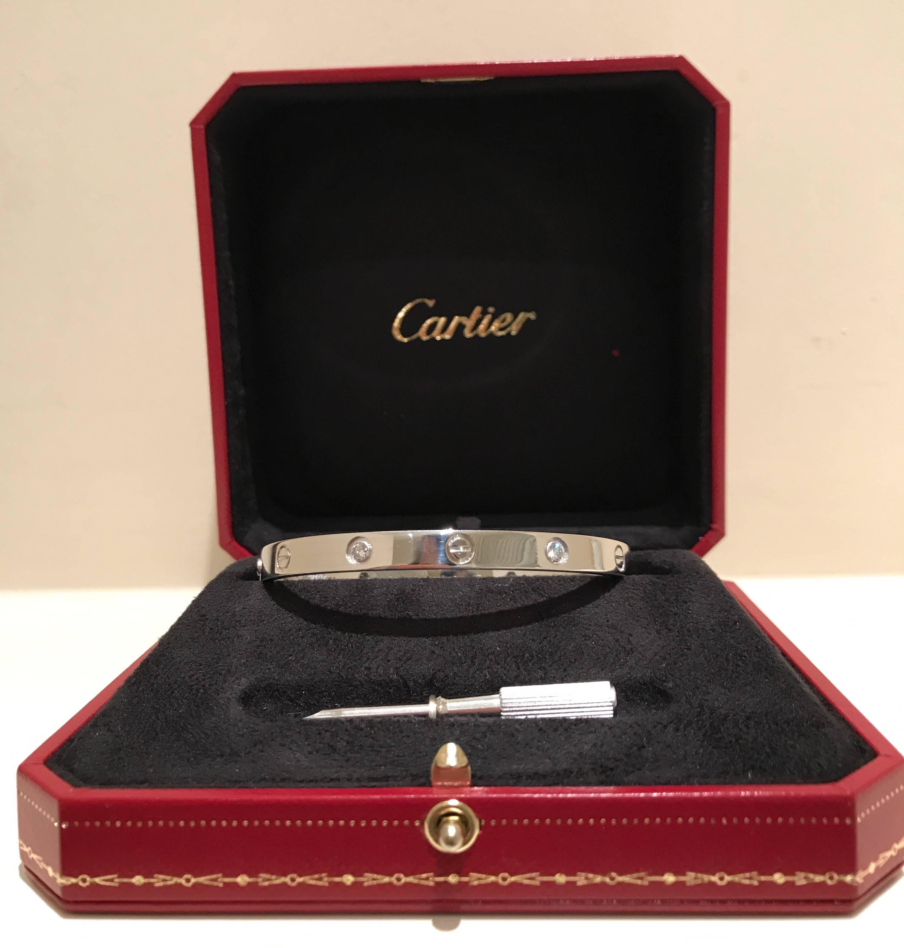 Contemporary Cartier Diamond Love Bangle