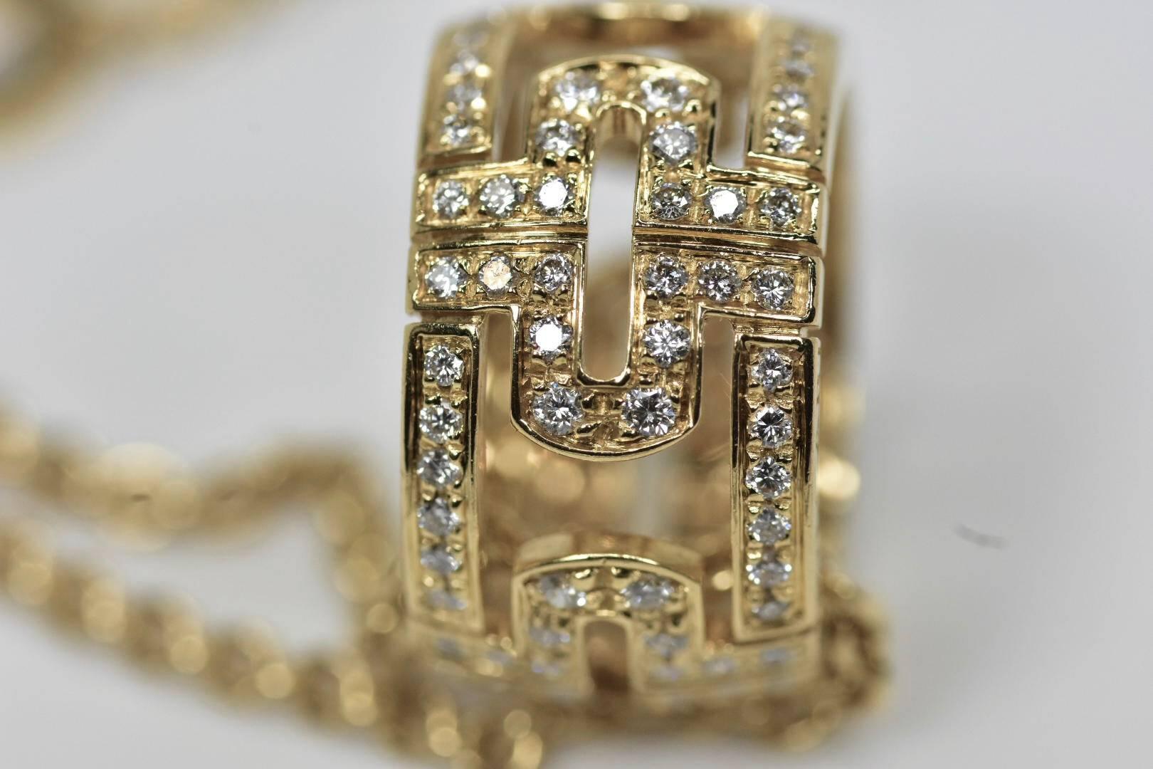 Men's Bvlgari Diamond Parentesi Pendant Necklace