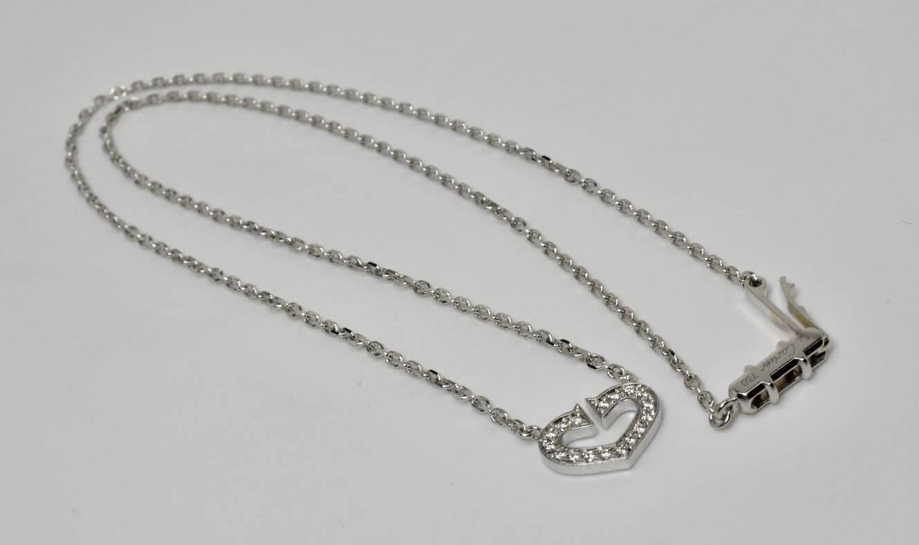 Contemporary Cartier Diamond C Heart of Cartier Necklace
