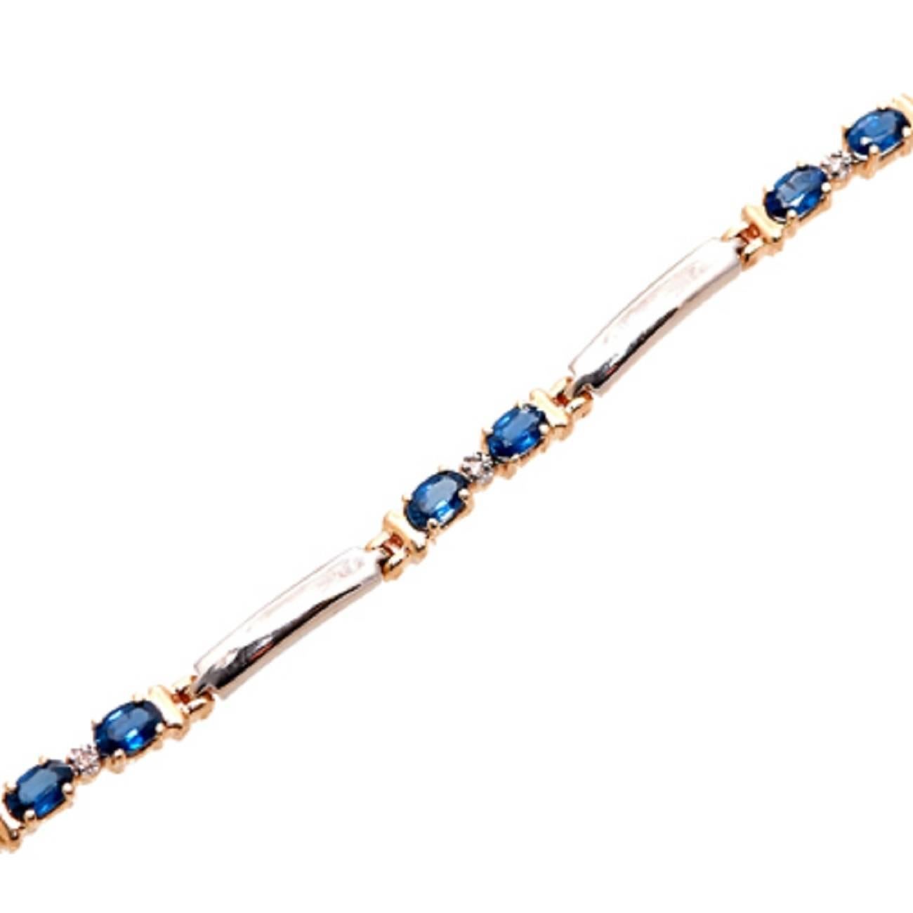 Oval Sapphire Diamond Bracelet