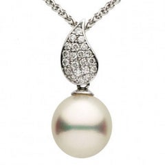 South Sea Pearl and Diamond Tear Drop Slide Pendant