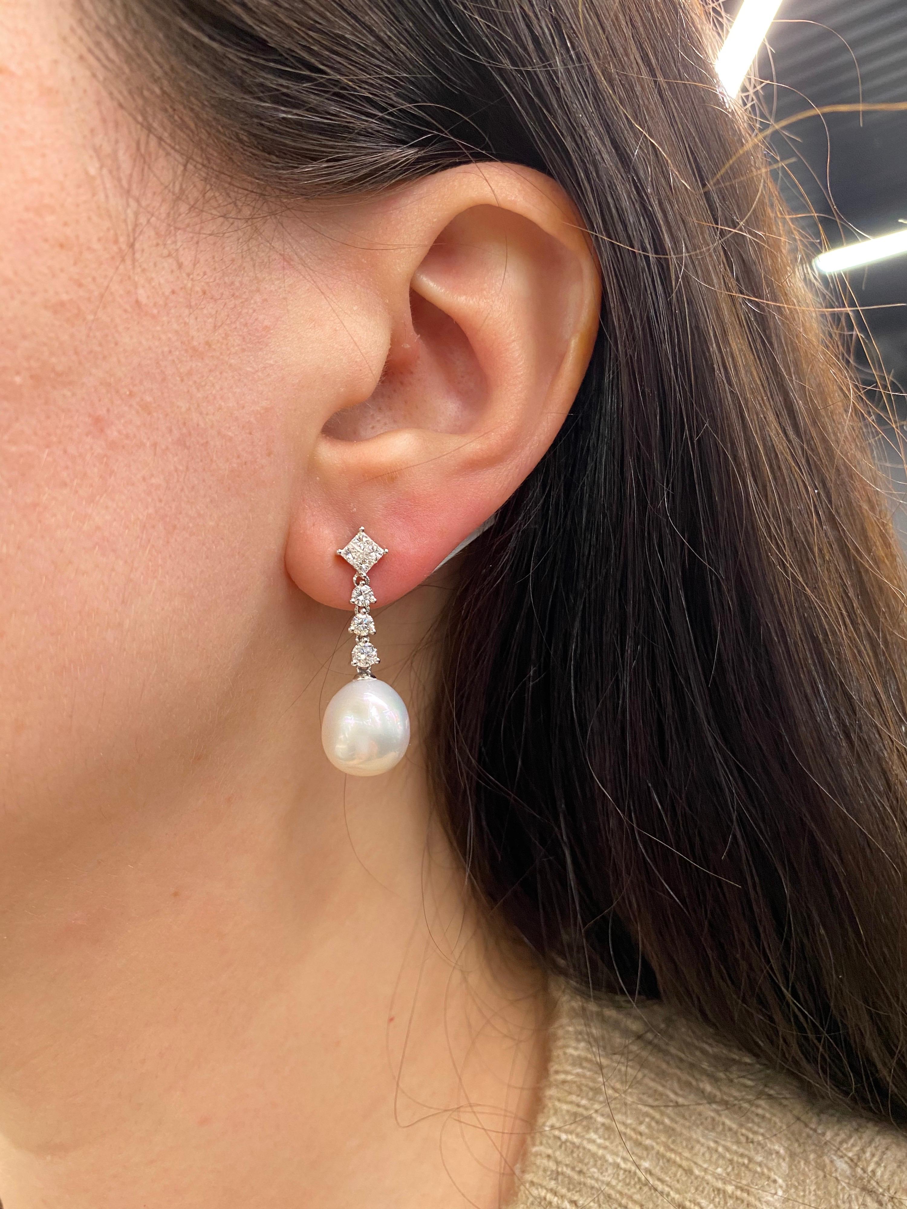 1 carat diamond drop earrings