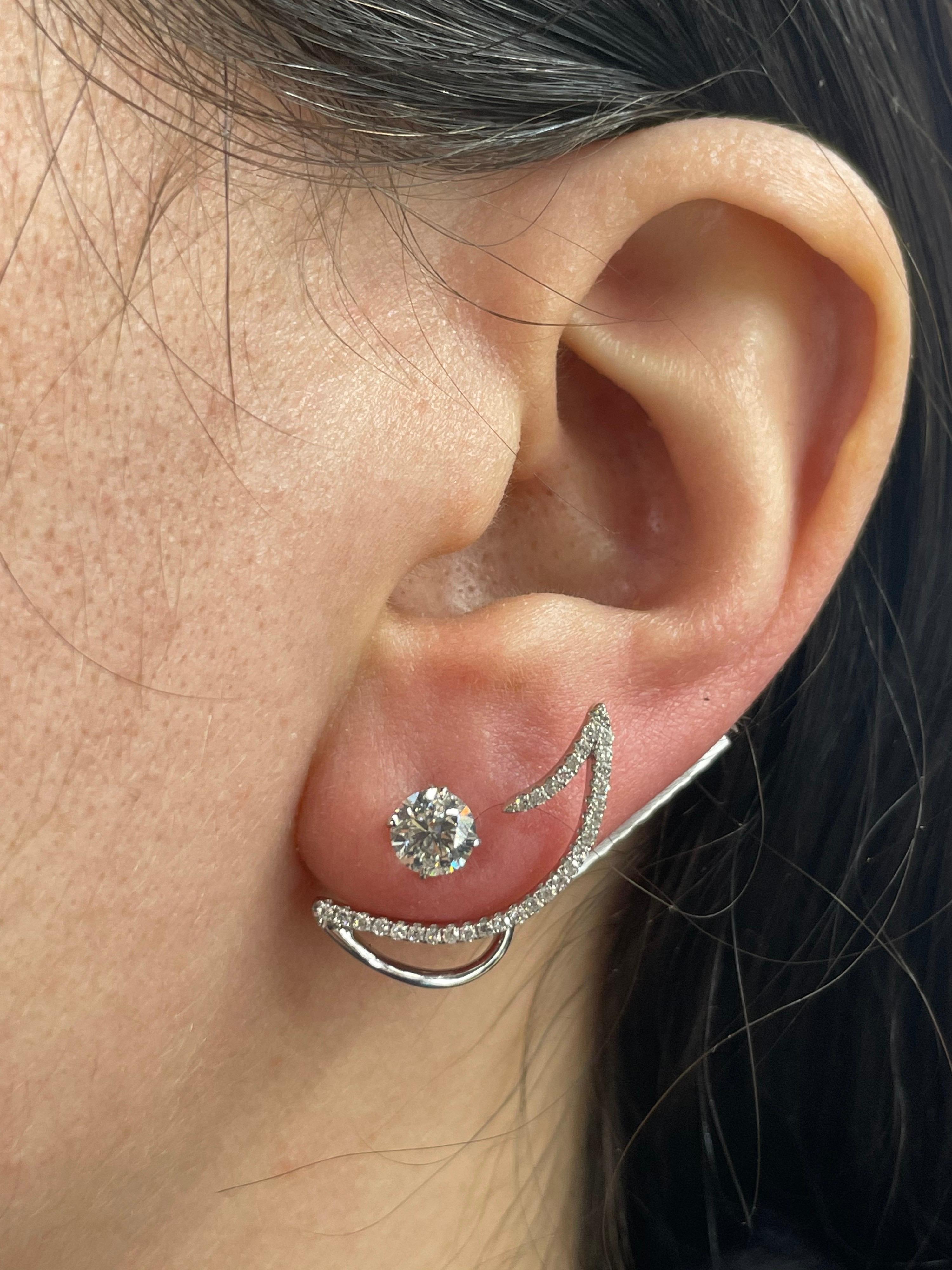 HARBOR Diamonds Orecchini di perle d'acqua dolce bianche con diamanti 0,36 carati in vendita 2