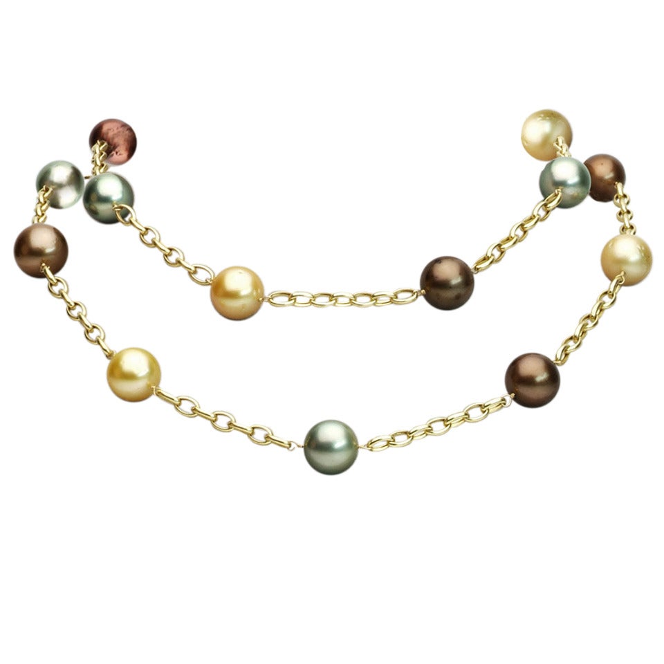 South Sea and Tahitian Pearl Gold Necklace